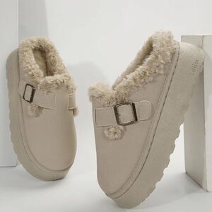 Cozy Tan Fur-Lined Slip-On Ankle Boots